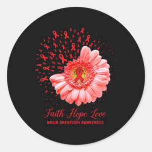 Faith Hope Love Brain Aneurysm Awareness Survivor  Classic Round Sticker