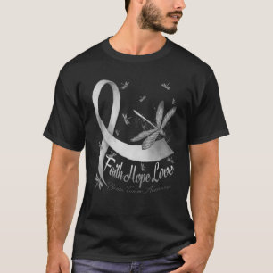 Faith Hope Love Brain Tumor Awareness Dragonfly T-Shirt