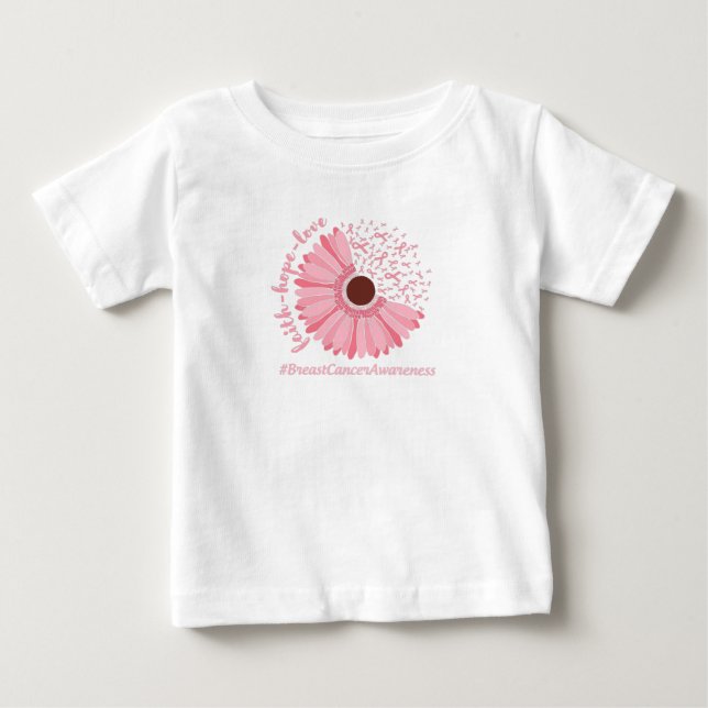 Faith, Hope, Love - Breast Cancer Awareness Baby T-Shirt (Front)
