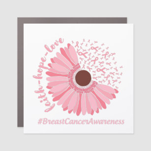Faith, Hope, Love - Breast Cancer Awareness Car Magnet