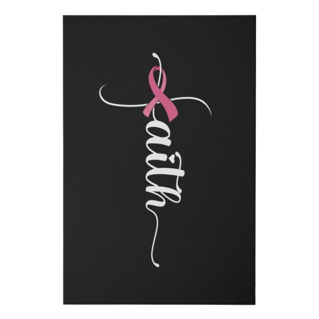 Faith Hope Love Breast Cancer Awareness Christian Faux Canvas Print (Front)