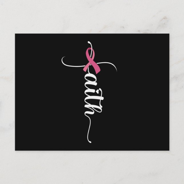 Faith Hope Love Breast Cancer Awareness Christian Postcard (Front)