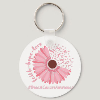 Faith, Hope, Love - Breast Cancer Awareness Keychain