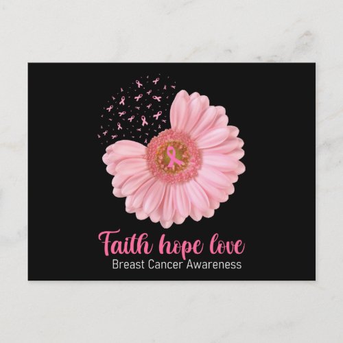 Faith Hope Love Breast Cancer Awareness Postcard