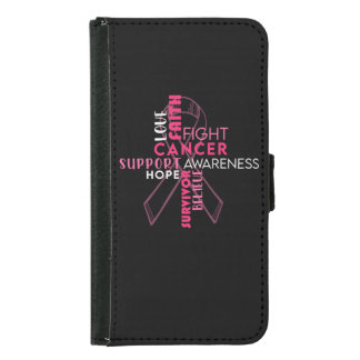 Faith Hope Love Breast Cancer Awareness Samsung Galaxy S5 Wallet Case