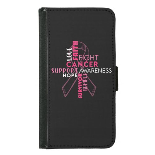 Faith Hope Love Breast Cancer Awareness Samsung Galaxy S5 Wallet Case