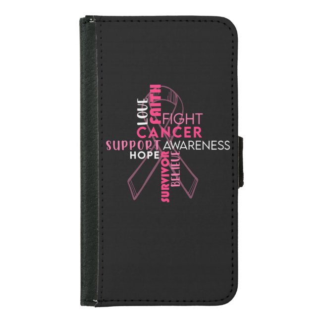 Faith Hope Love Breast Cancer Awareness Samsung Galaxy Wallet Case (Front)