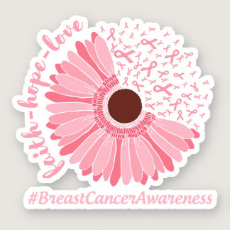 Faith, Hope, Love - Breast Cancer Awareness Sticker