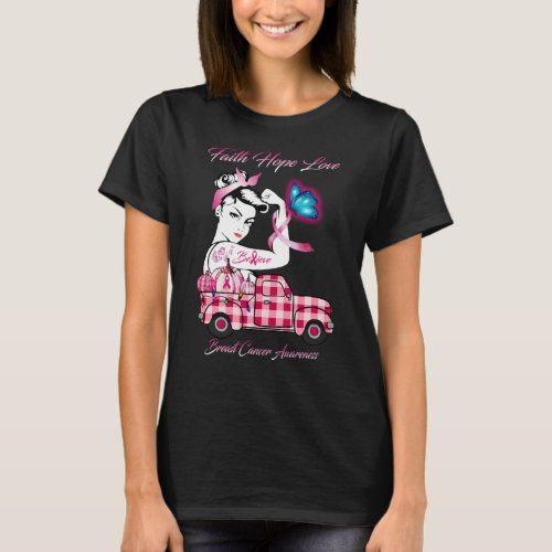Faith Hope Love Breast Cancer Awareness women T_Shirt