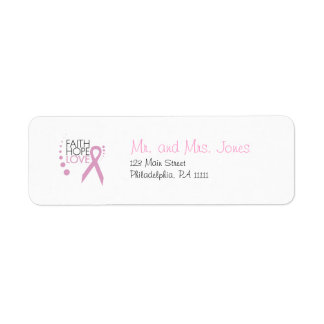 Faith, Hope, Love - Breast Cancer Support Label