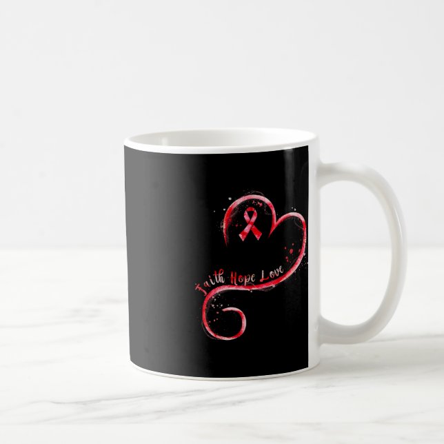 Faith Hope Love Burgundy Ribbon Brain Aneurysm Awa Coffee Mug (Right)