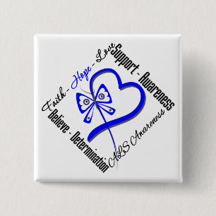 Faith Hope Love Butterfly - ALS Awareness Button