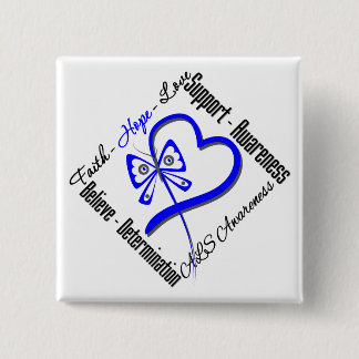 Faith Hope Love Butterfly - ALS Awareness Button