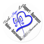 Faith Hope Love Butterfly - ALS Awareness Classic Round Sticker
