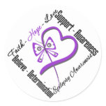 Faith Hope Love Butterfly - Epilepsy Awareness Classic Round Sticker