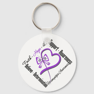 Faith Hope Love Butterfly - Fibromyalgia Awareness Keychain