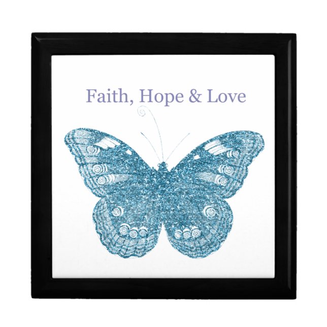 Faith, Hope, Love Butterfly Jewelry Box (Front)