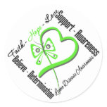 Faith Hope Love Butterfly - Lyme Disease Classic Round Sticker