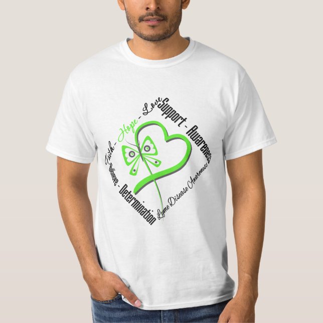 Faith Hope Love Butterfly - Lyme Disease T-Shirt (Front)