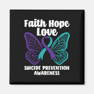 Faith Hope Love Butterfly Suicide Prevention Aware Magnet