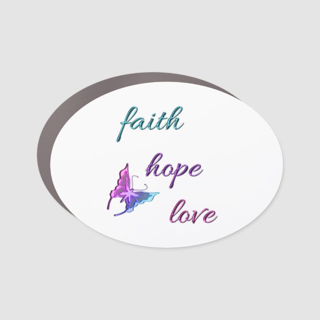 Faith Hope Love Car Magnet (Front)