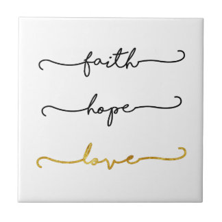 Faith Hope Love Ceramic Tile