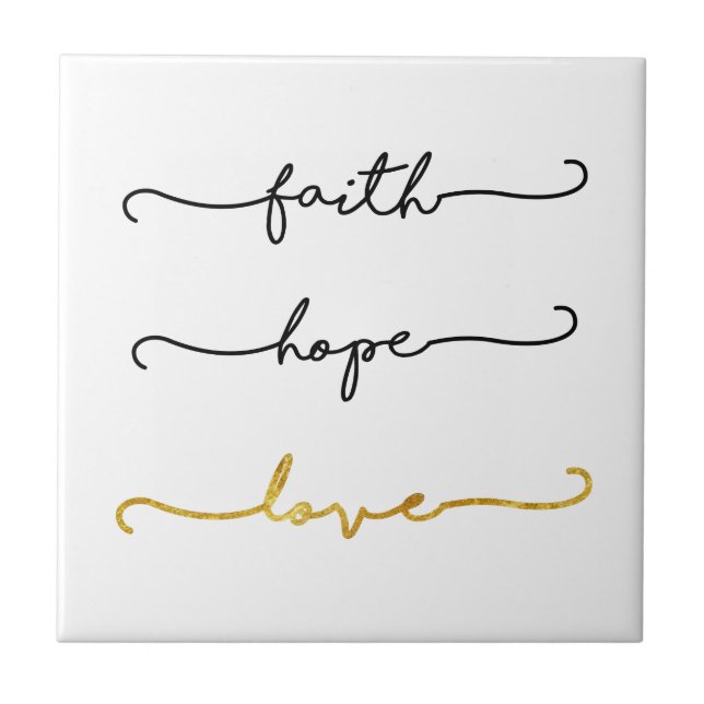Faith Hope Love Ceramic Tile (Front)