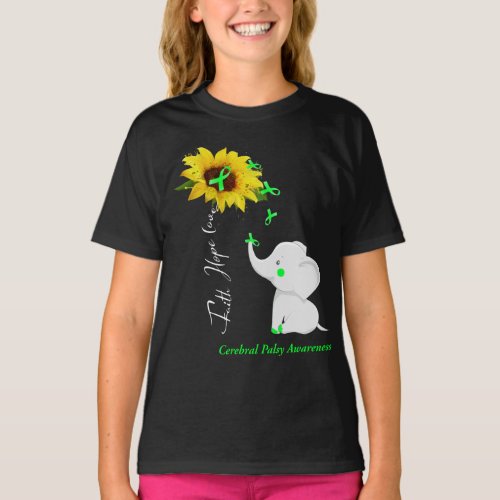 Faith Hope Love Cerebral Palsy Awareness T_Shirt