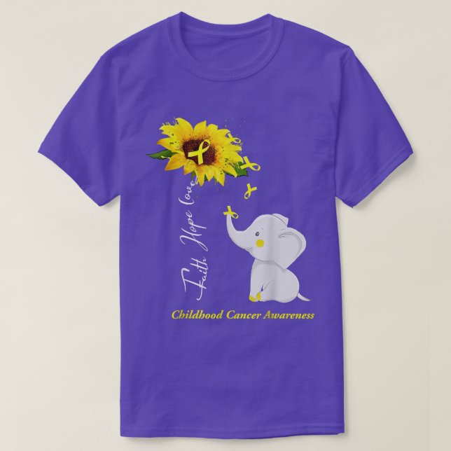 Faith Hope Love Childhood Cancer Awareness 1651 T-Shirt (Design Front)