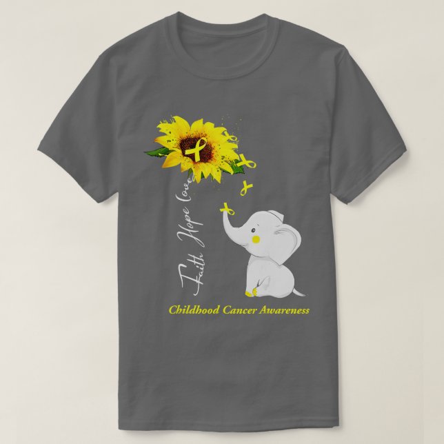 Faith Hope Love Childhood Cancer Awareness (4)  T-Shirt (Design Front)