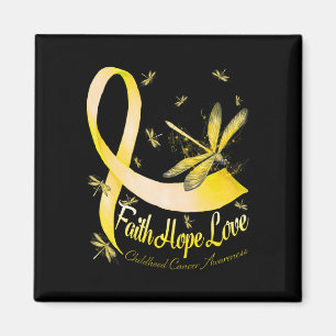 Faith Hope Love Childhood Cancer Awareness Dragonf Magnet