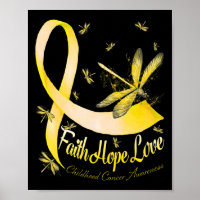 Faith Hope Love Childhood Cancer Awareness Dragonf