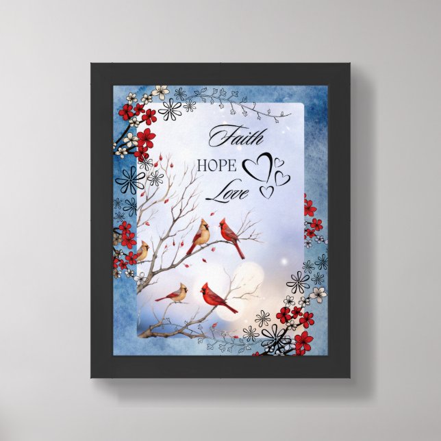 Faith, Hope, Love Christian Bible Image Framed Art (Framed Front)