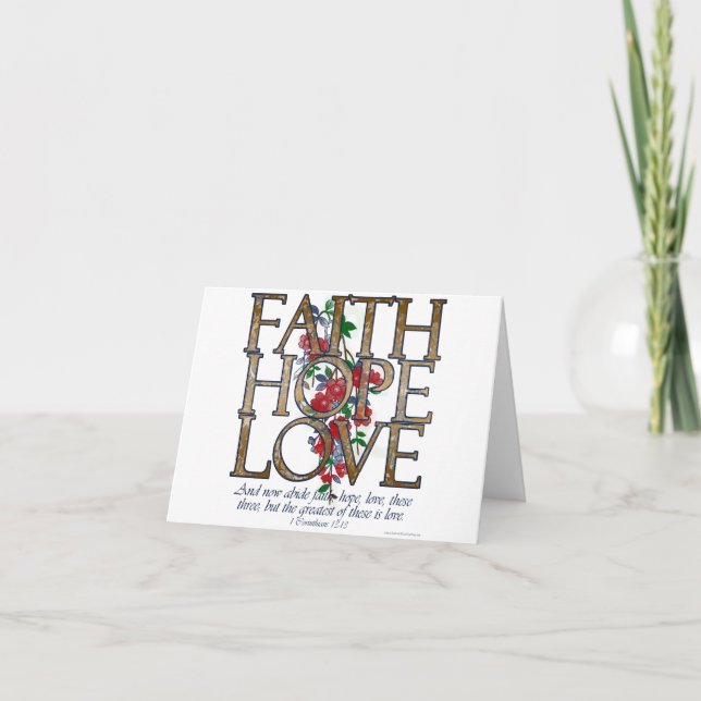 Faith Hope Love Christian Bible Verse Cards (Front)