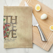 Faith Hope Love Christian Bible Verse Kitchen Towel (Quarter Fold)