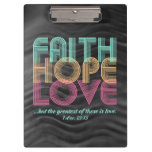 Faith Hope Love Christian Bible Verse Retro Clipboard