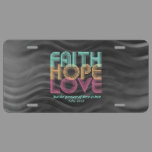 Faith Hope Love Christian Bible Verse Retro License Plate