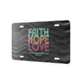 Faith Hope Love Christian Bible Verse Retro License Plate (Left)