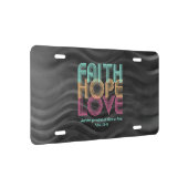 Faith Hope Love Christian Bible Verse Retro License Plate (Right)