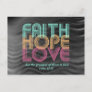 Faith Hope Love Christian Bible Verse Retro Postcard