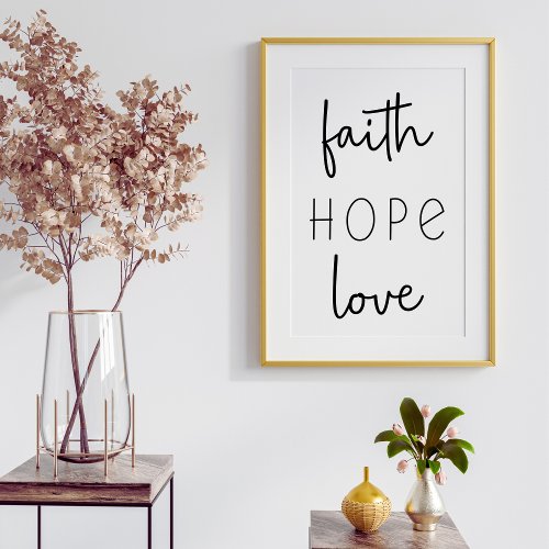 Faith Hope Love Christian Poster