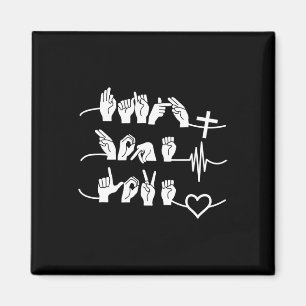 Faith Hope Love - Christian Religion Heartbeat Cro Magnet
