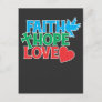 Faith Hope Love Christian Religious Jesus Postcard