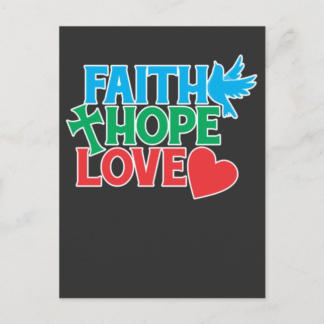 Faith Hope Love Christian Religious Jesus Postcard (Front)
