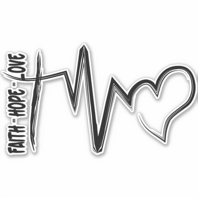 Faith Hope Love Christian Sticker (Front)