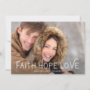 Faith Hope Love   Christmas Photo Holiday Card
