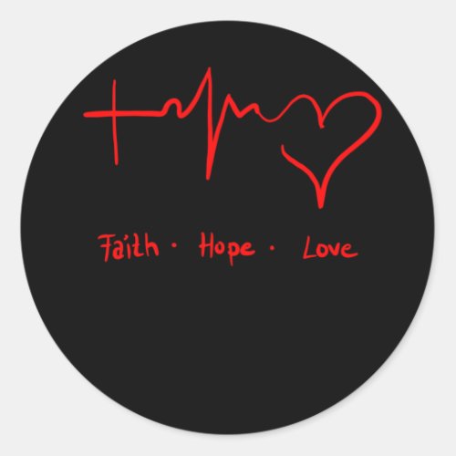 Faith Hope Love Classic Round Sticker