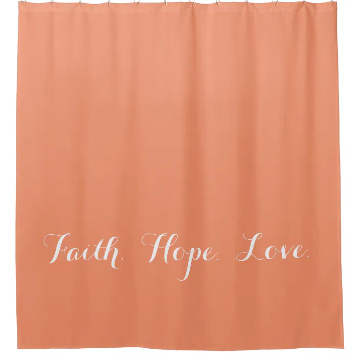 Faith Hope Love C Peach Shower, Faith Hope Shower Curtain