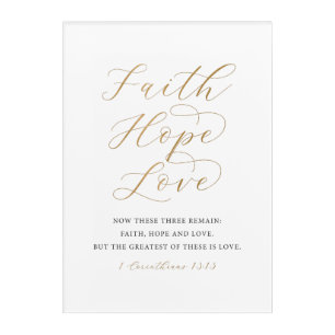Faith, Hope, Love Corinthians 13 Acrylic Wall Art
