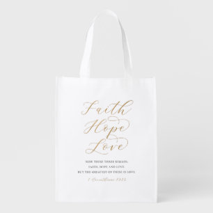 Faith, Hope, Love Corinthians 13 Reusable Grocery Bag